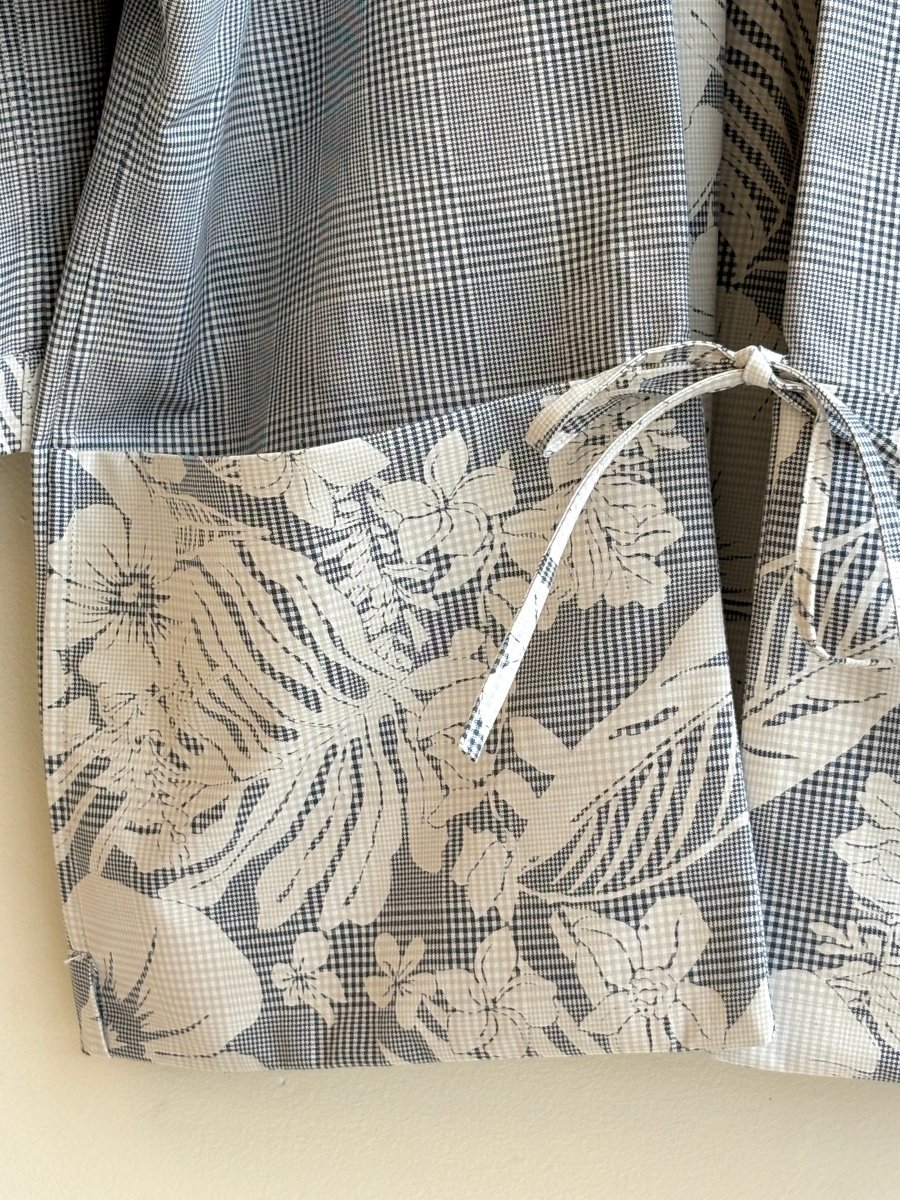 Grey & White Tropical Plaid Reversible Chore Jacket - Made X Hudson