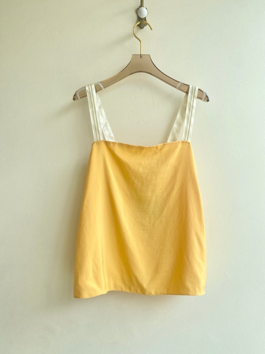 Tangerine Silk Tank Top w/ Silk Straps - Made X Hudson