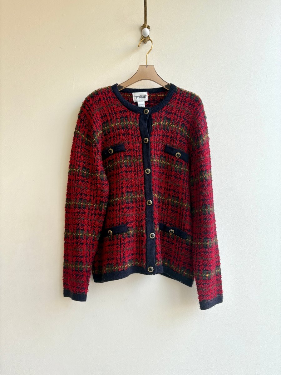 Studio | Red Tartan Cardigan (Vintage) - Made X Hudson