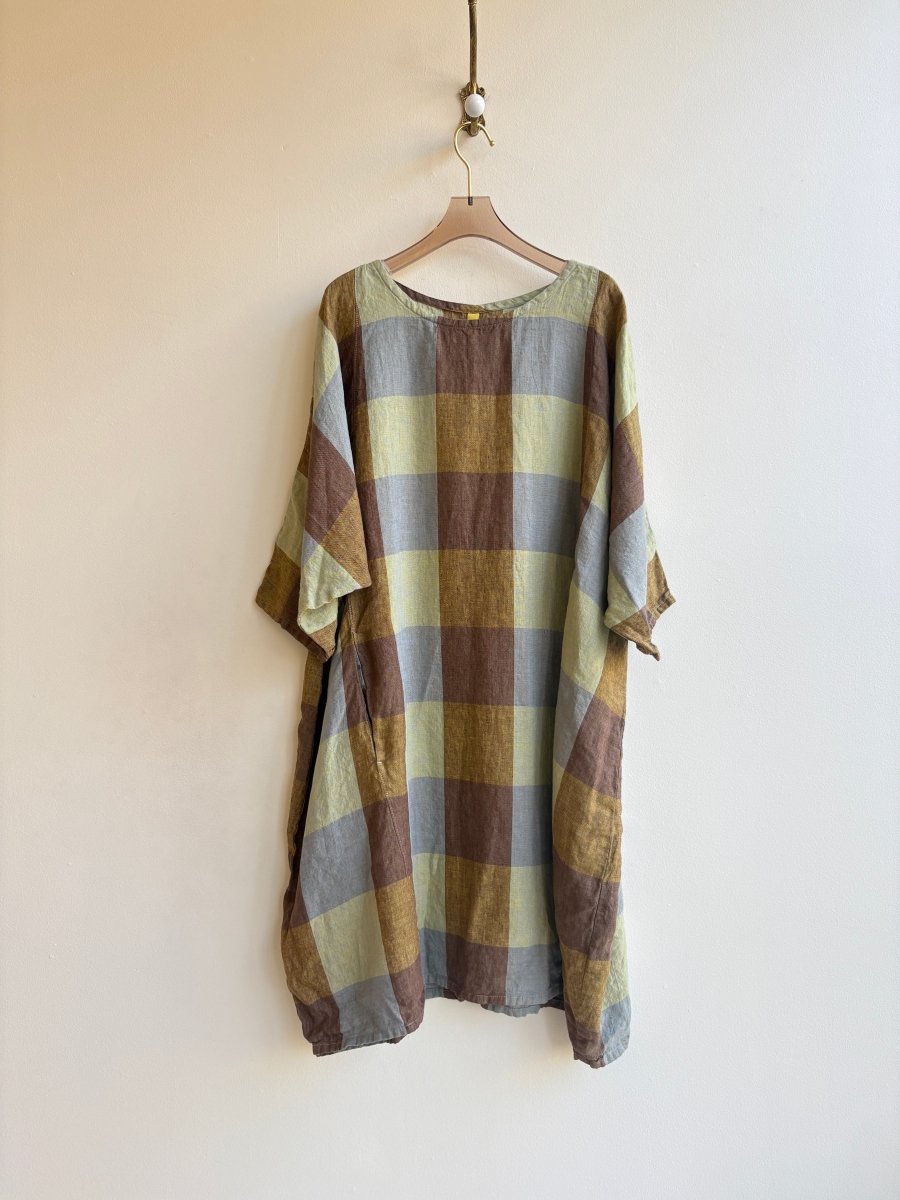 Big Plaid Linen Gallery Dress - Made X Hudson