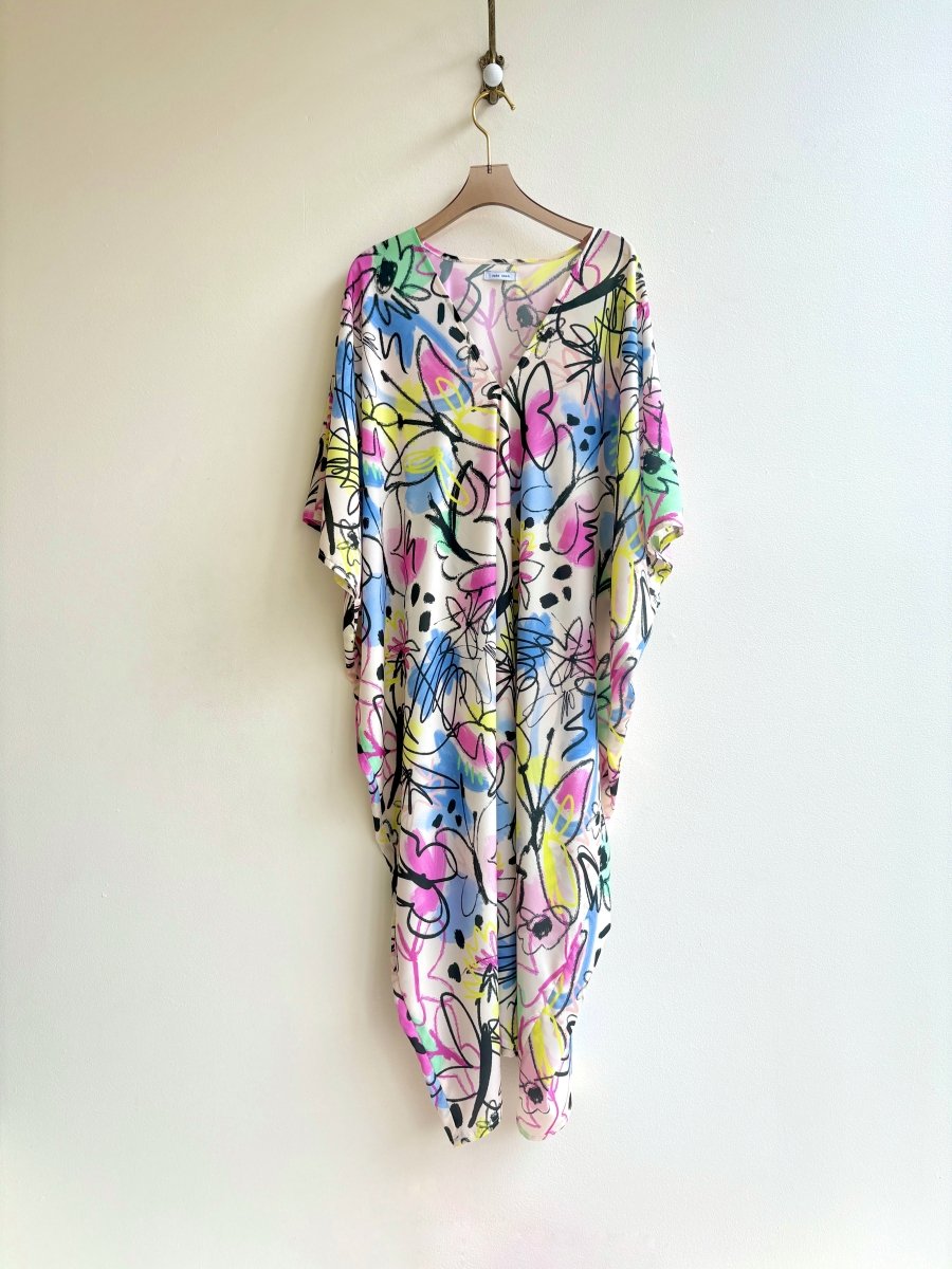 Electric Butterfly Caftan Dress - Made X Hudson