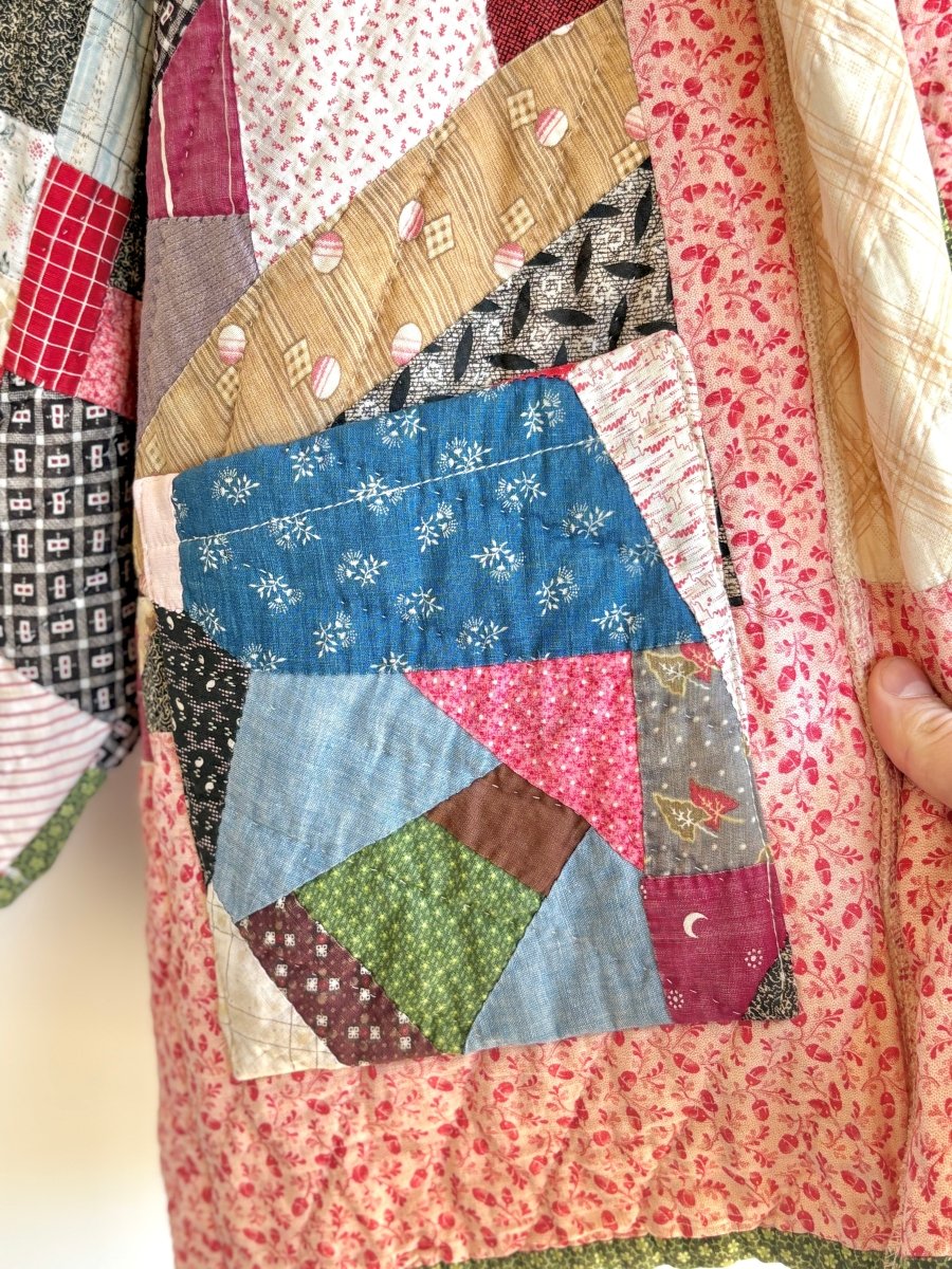 Burgundy, Pink & Blue Heirloom Quilt Coat - Made X Hudson