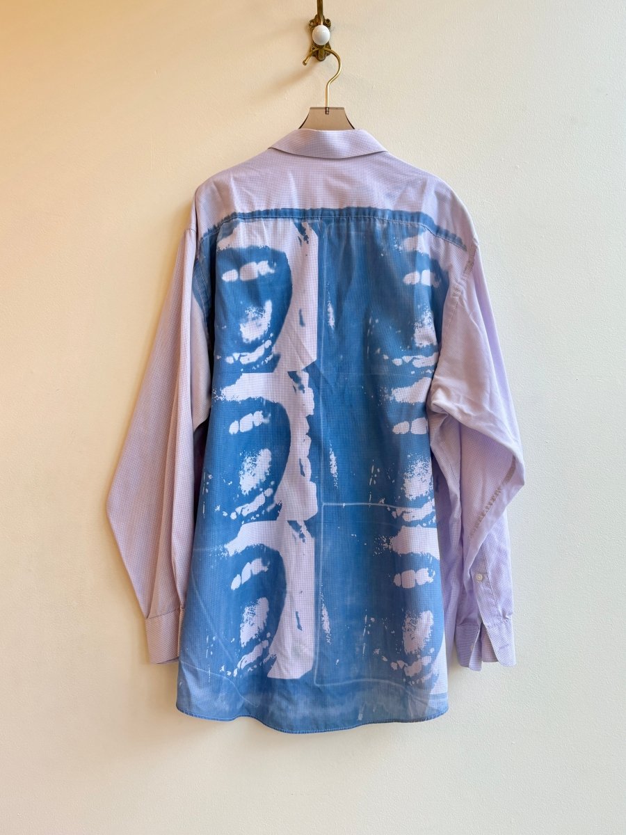 Psycho Scream Sun Cyanotype Lavender Button - Up Shirt (Reworked) - Made X Hudson