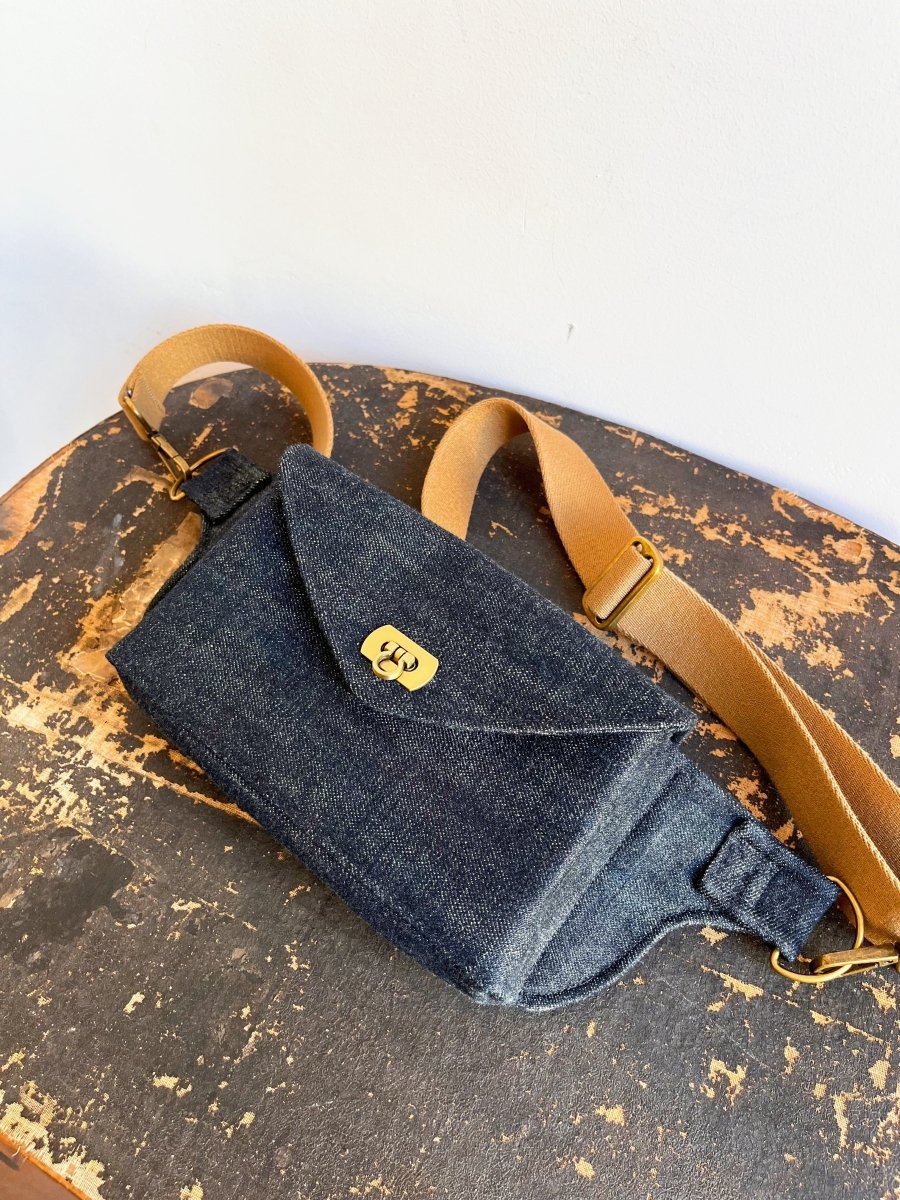 Cross - Body Bag in Steel Blue Denim - Made X Hudson
