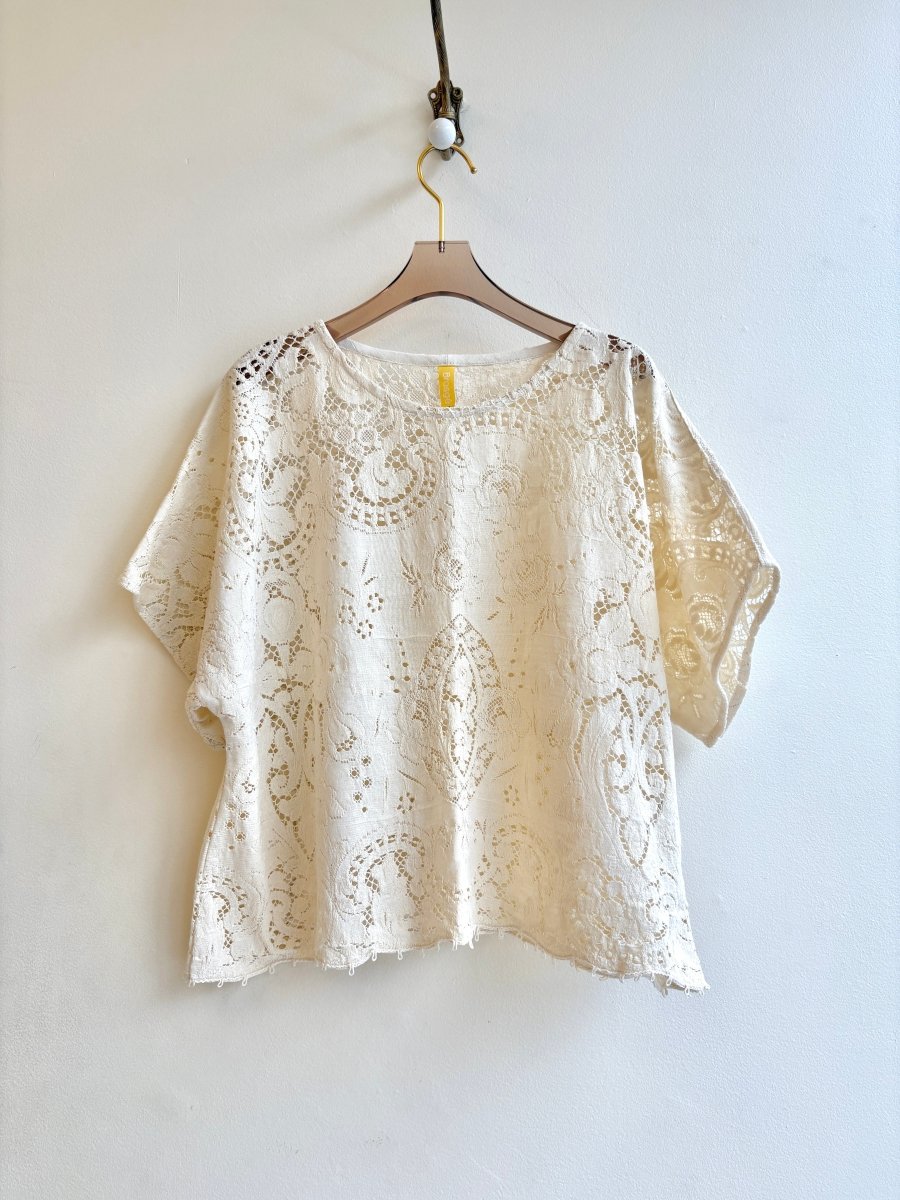 White Ornamental Eyelet Crochet Lace | Picnic Top - Made X Hudson