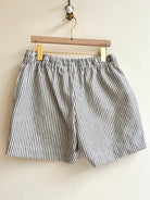 Black & Ivory Striped Town Shorts - Made X Hudson