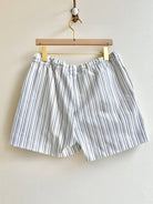 White, Stone Blue and Tan Stripe Town Shorts - Made X Hudson