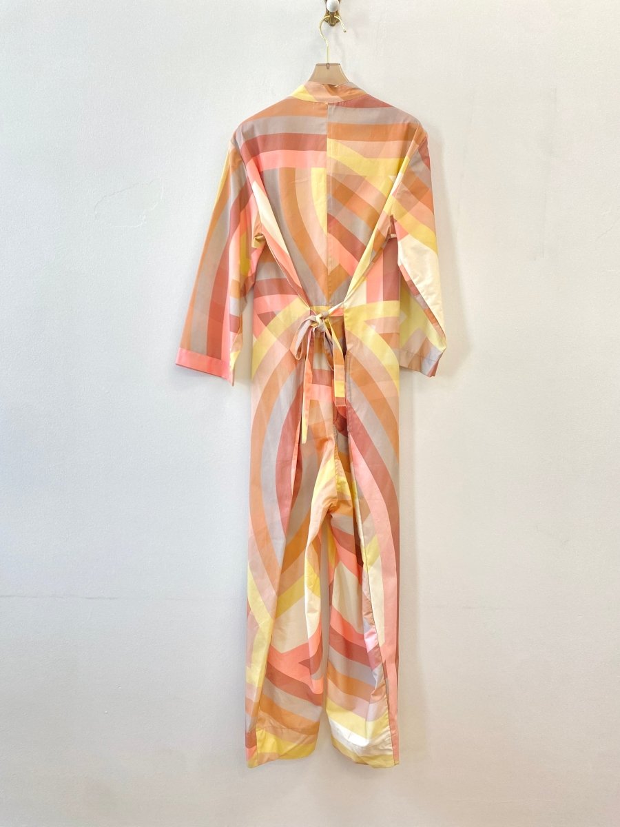 Pink Striped Jumpsuit w/ Tie Back - Made X Hudson