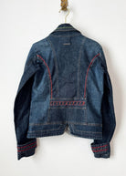 Cherry, Gold and Mint Embroidered Denim Blazer (Reworked) - Made X Hudson
