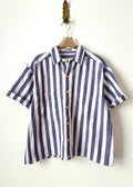 The Vale Shirt in Purple and White Wide Stripe (Reworked) - Made X Hudson