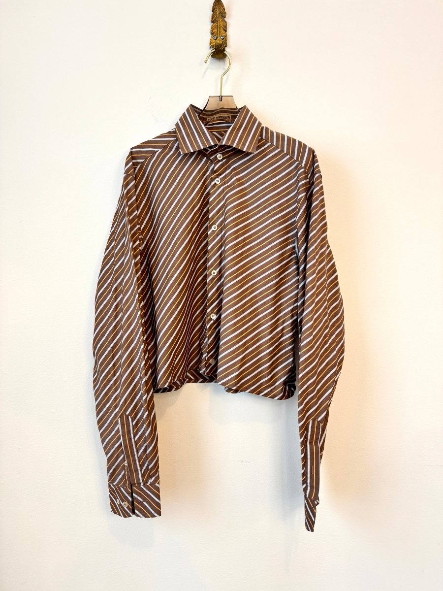 The Vale Shirt in Vintage CoCo, Mustard and Sky Stripe (Reworked) - Made X Hudson