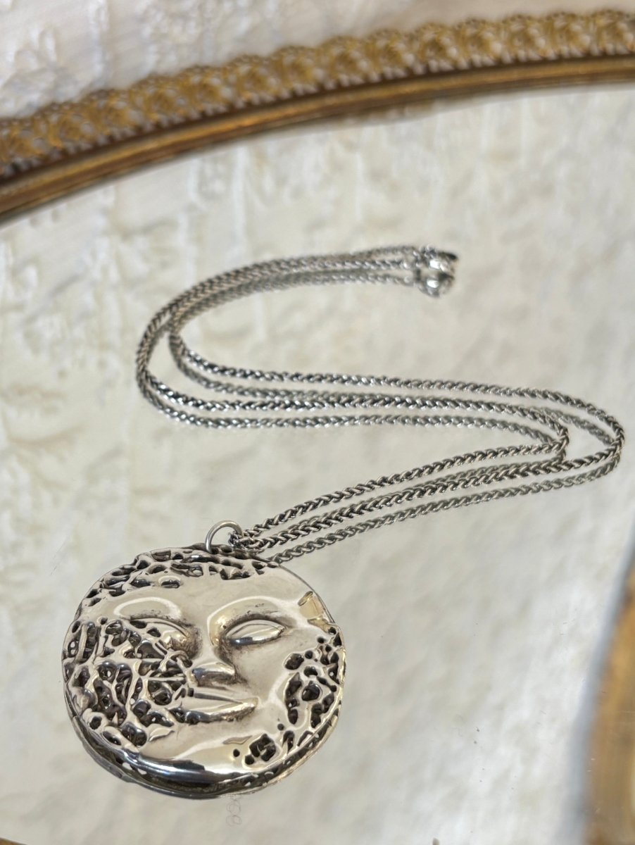 Sterling Silver Partial Face Pendant Necklace - Made X Hudson