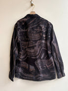 Brush Stroke Button Down Shirt Jacket in Black and Lavender (Reworked) - Made X Hudson