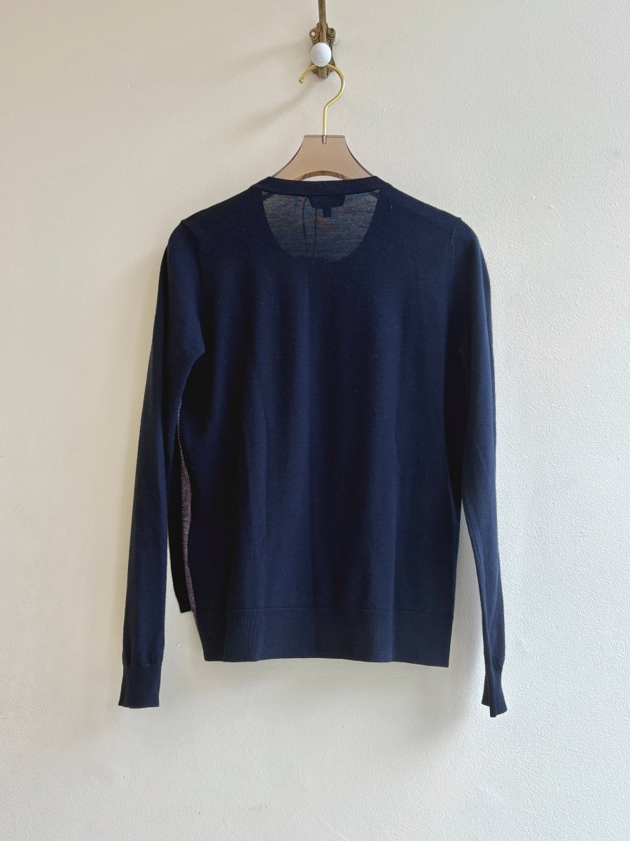 Paul Smith | Navy and Metallic Lavender Sweater (Vintage) - Made X Hudson
