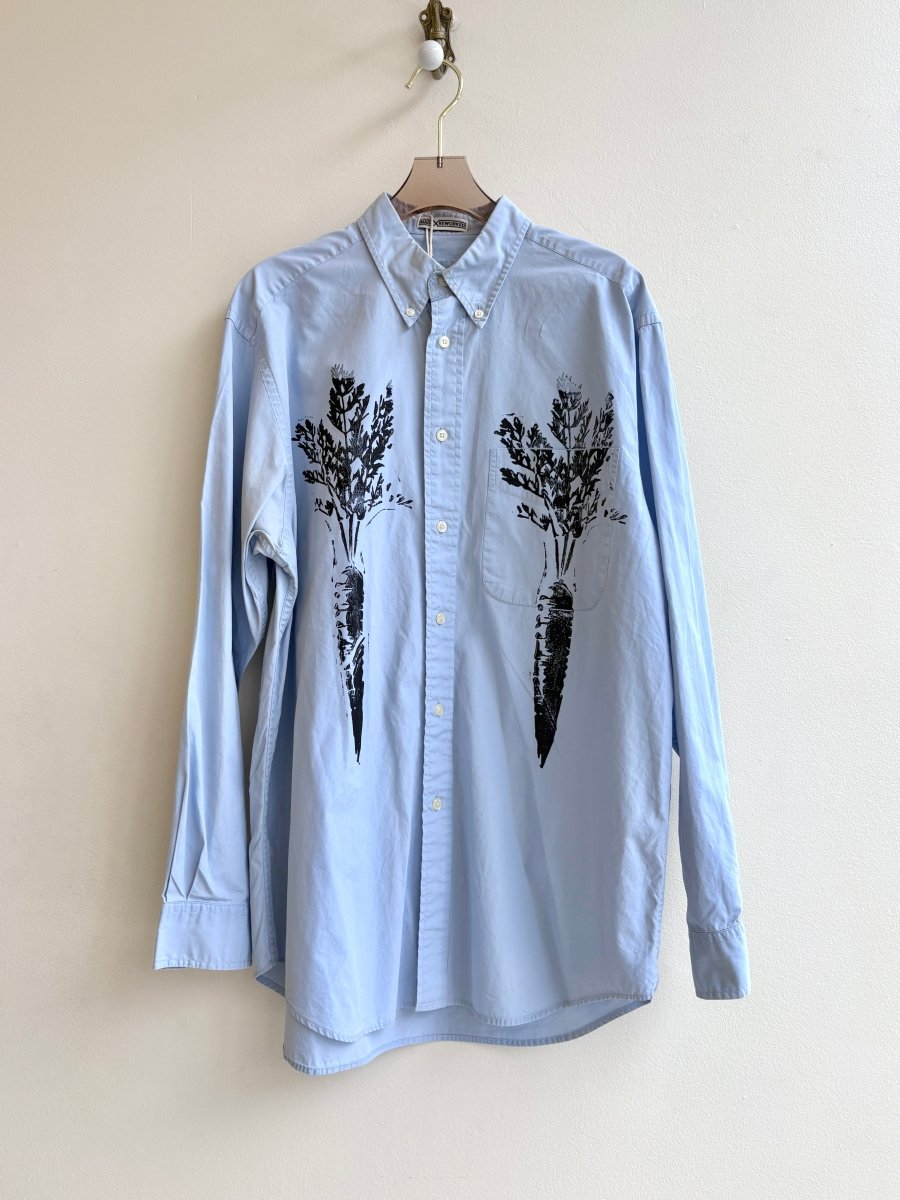 “Ellis” Blue Carrot Print Shirt (Reworked) - Made X Hudson