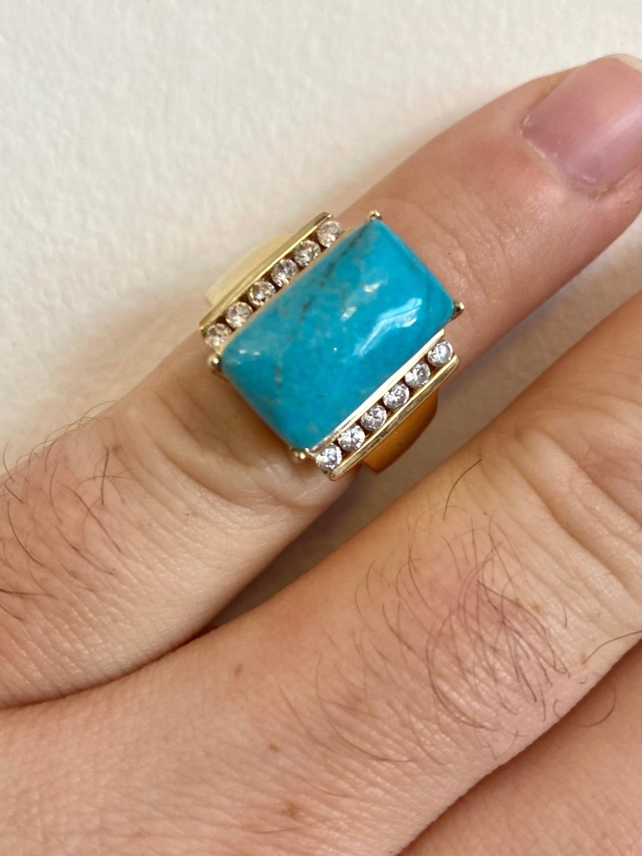Gold Fill Ring w/ Turquoise Stone (Vintage) - Made X Hudson