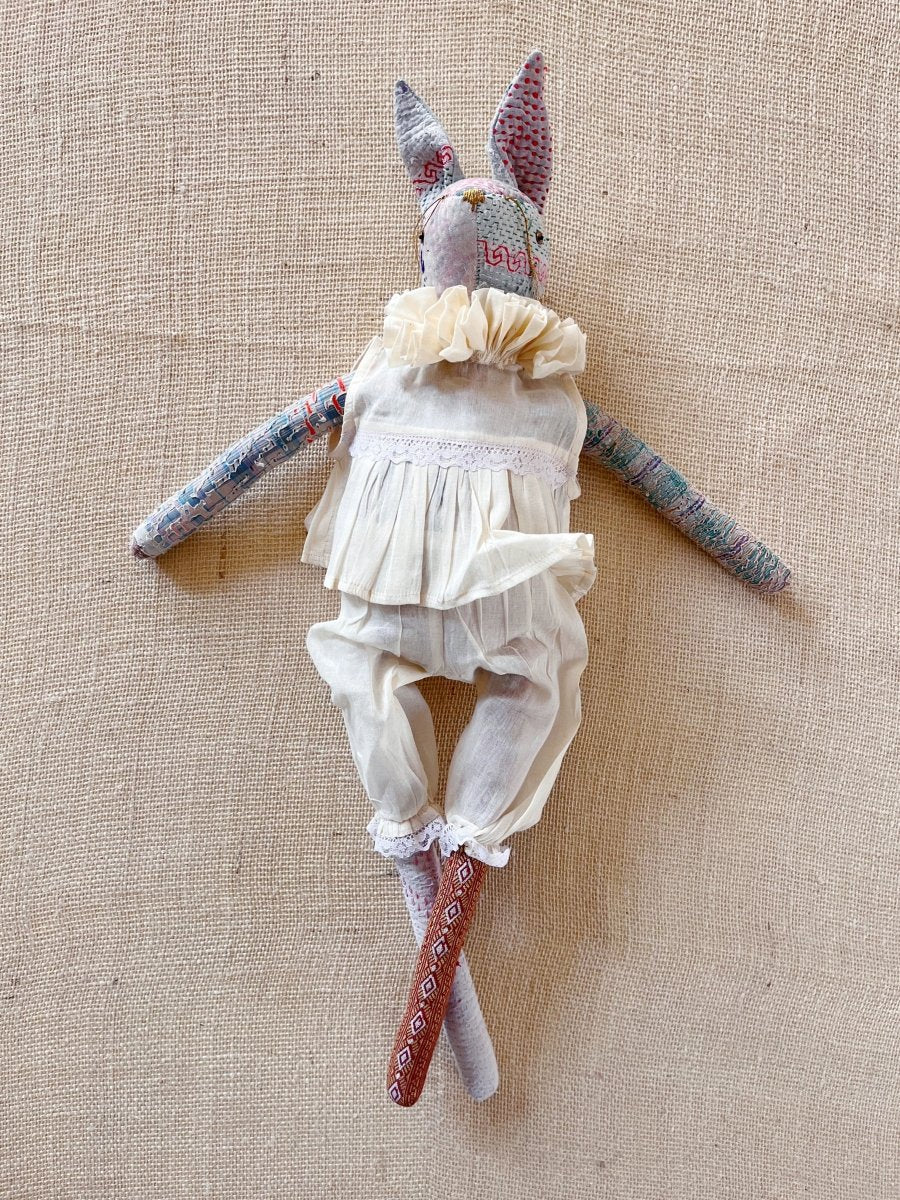 Kantha Ruffle Bunny Cotton Art Doll | Multiple Colors - Made X Hudson