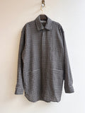 Utility Shirt Snap Up in Black & Tan Checkered Pattern w/ Patch Pockets - Made X Hudson
