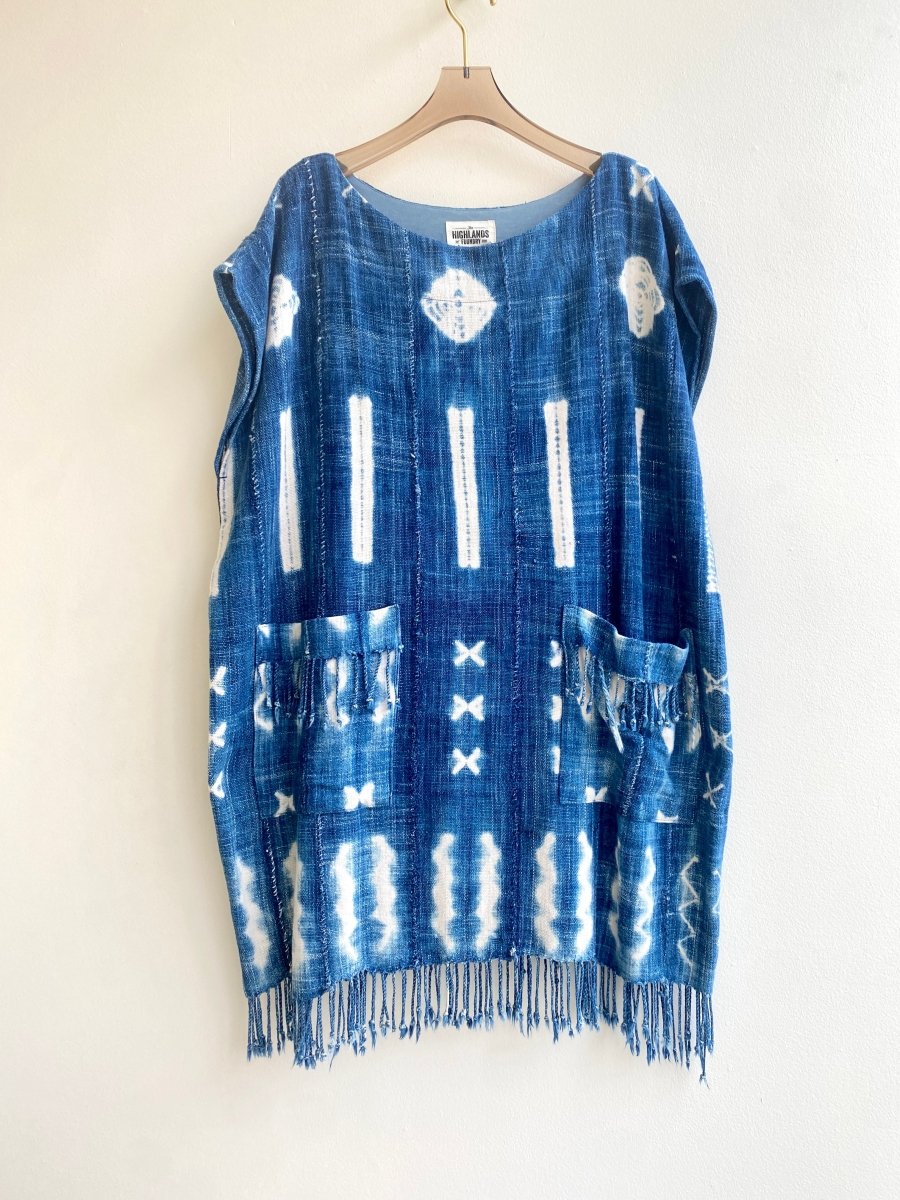 Indigo Shibori Tunic Dress (Cotton) - Made X Hudson