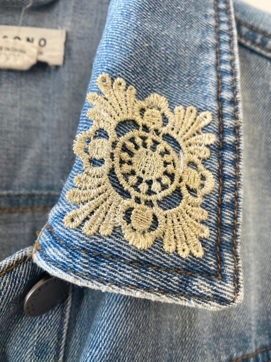 Denim Jacket with Patchwork (Quilted Star) - Made X Hudson