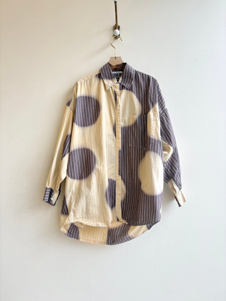 Acne Studios | Pale Yellow + Grey Striped Button Down (Vintage) - Made X Hudson