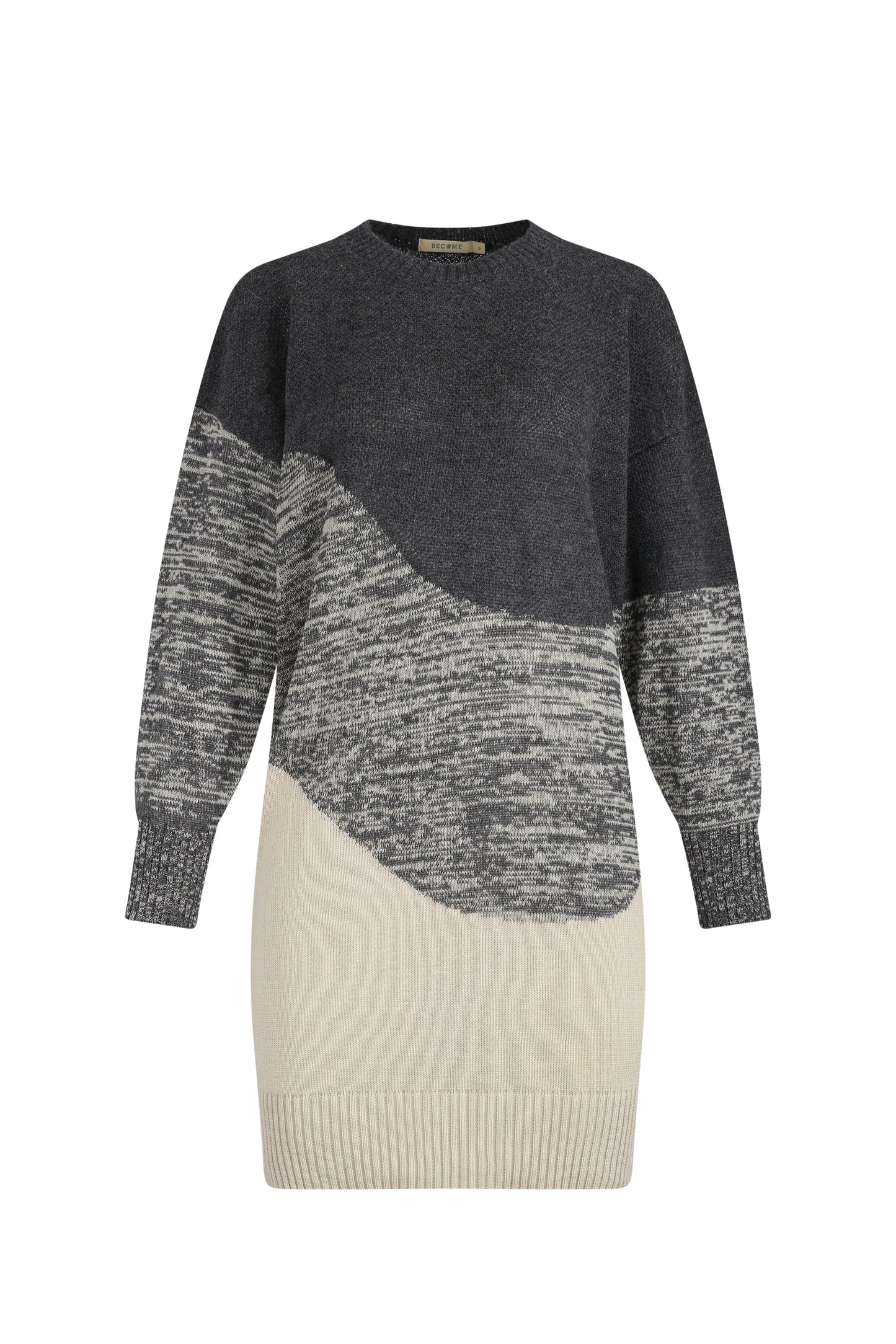 Grey Tone Cocoon Knit Dress