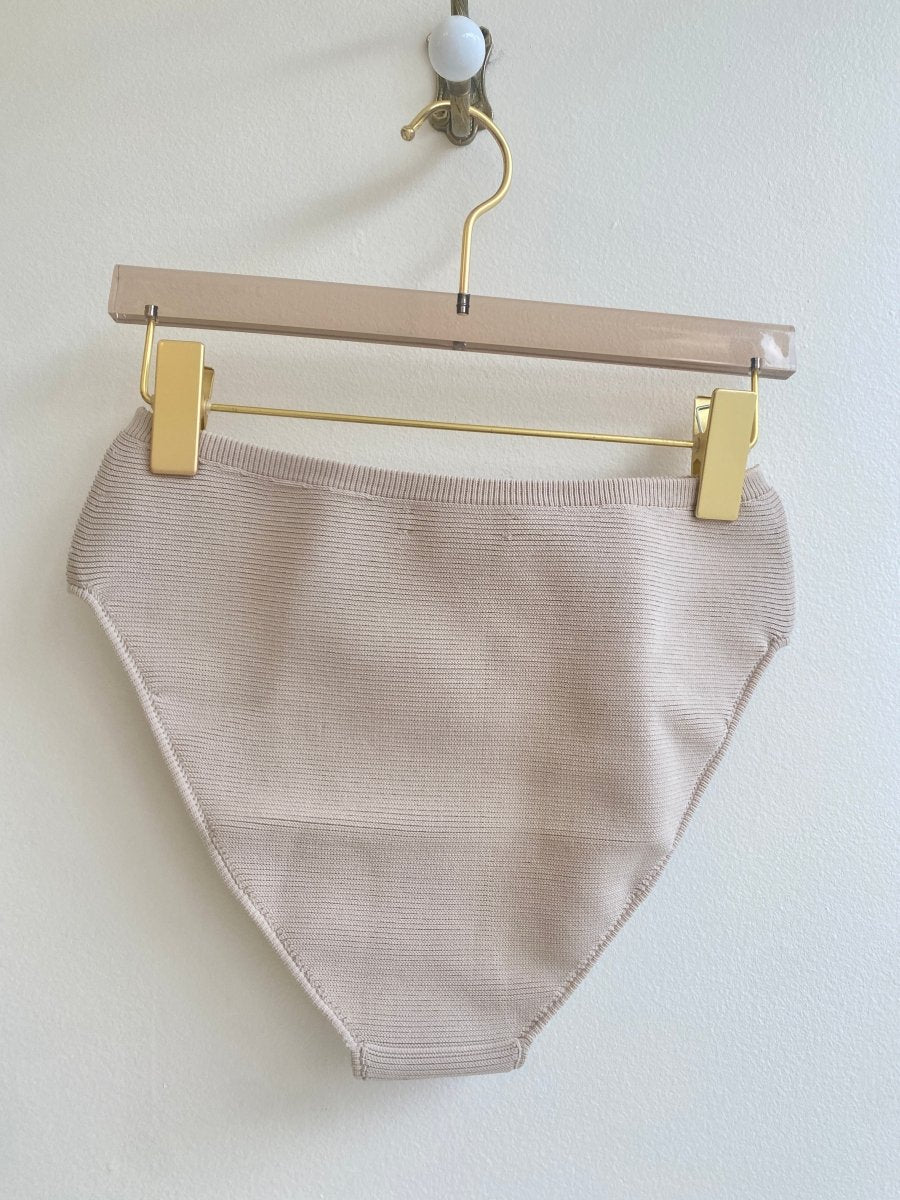 Beige Vico High - Waisted Bikini Bottom - Made X Hudson
