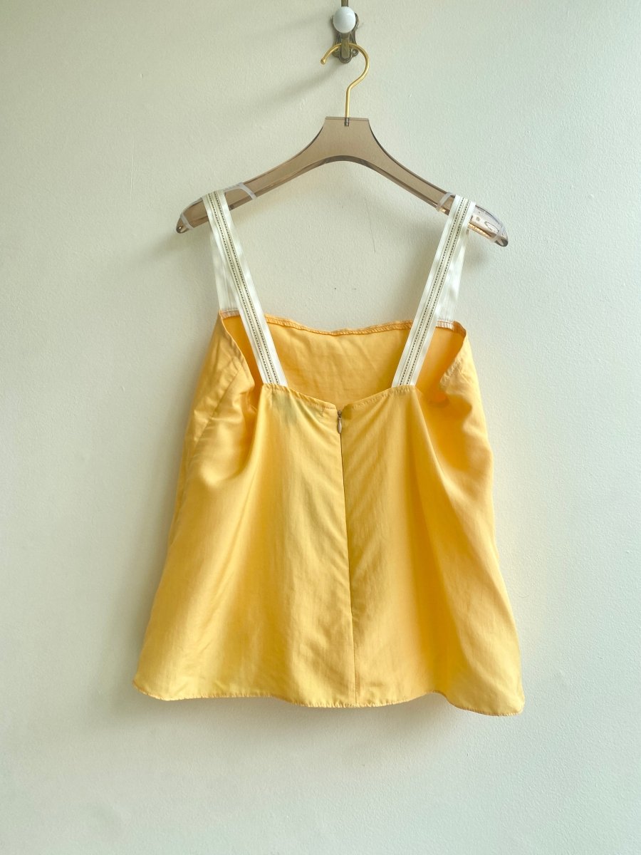 Tangerine Silk Tank Top w/ Silk Straps - Made X Hudson