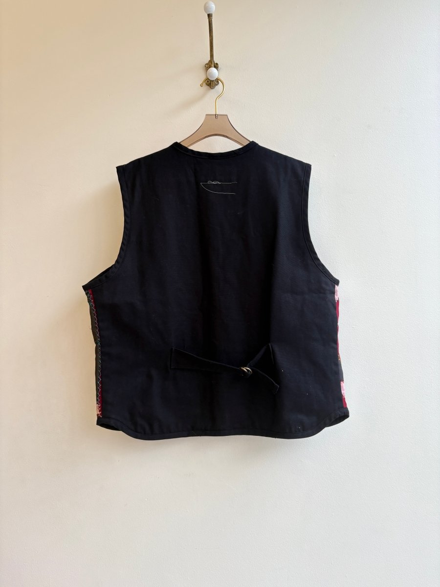 Shades of Red Patchwork Crazy Quilt Vest - Made X Hudson