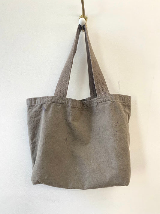 Organic Cotton Hand Dyed Tote (Grey & Purple Splattered)