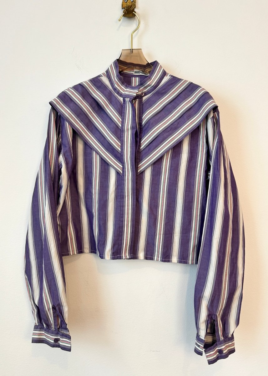 The Vale Shirt in Vintage Purple and Diamond Stripe (Reworked) - Made X Hudson