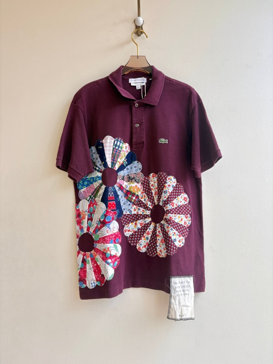 Dresden Plate Patchwork Plum Polo (Reworked) - Made X Hudson