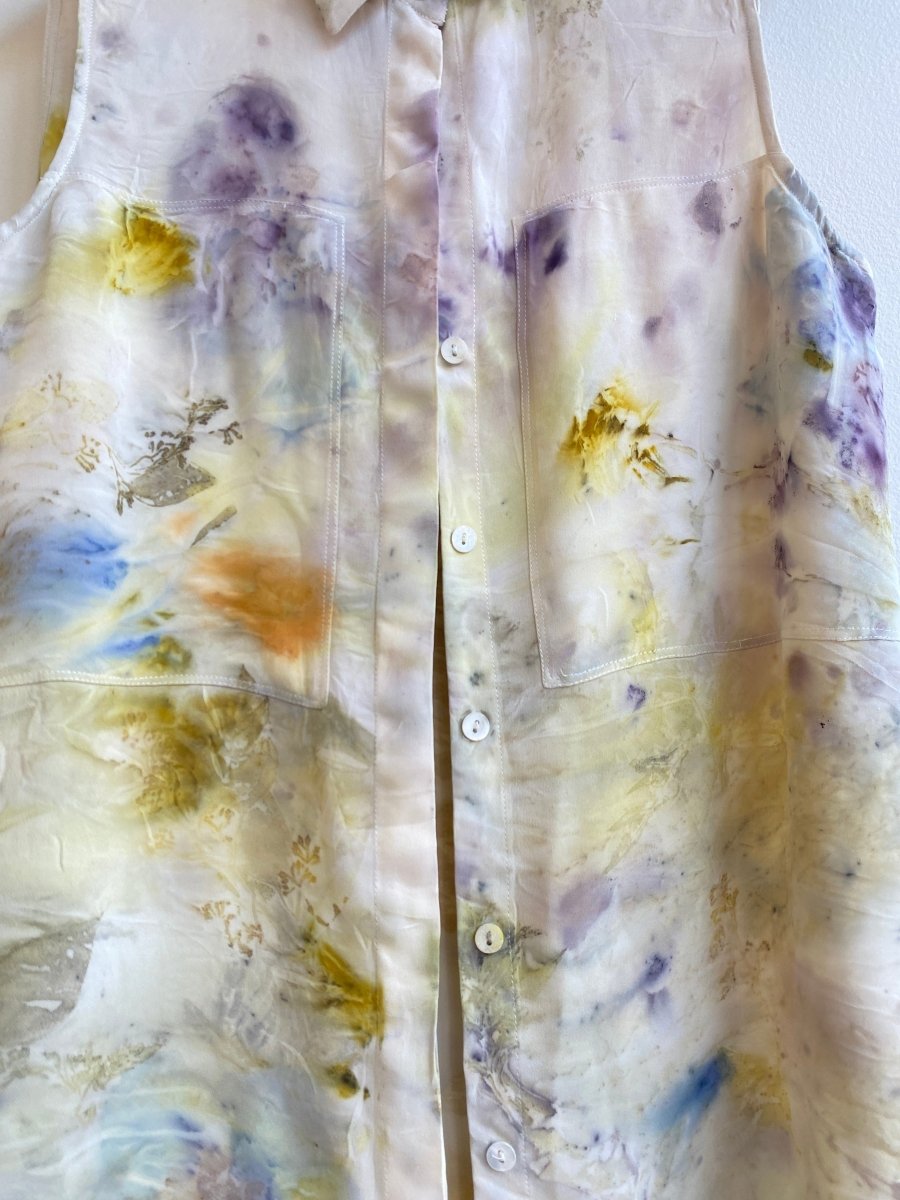 Silk Collared Shirt Botanically Printed (Reworked) - Made X Hudson