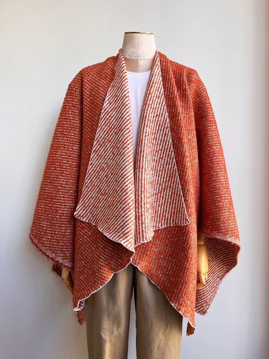 Orange & Cream Zero - Waste Reversible Cape - Made X Hudson