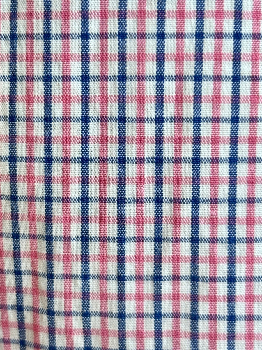 The George Top | Navy, Pink, White Plaid Button Down Top w/ Smocked Waist (Reworked) - Made X Hudson