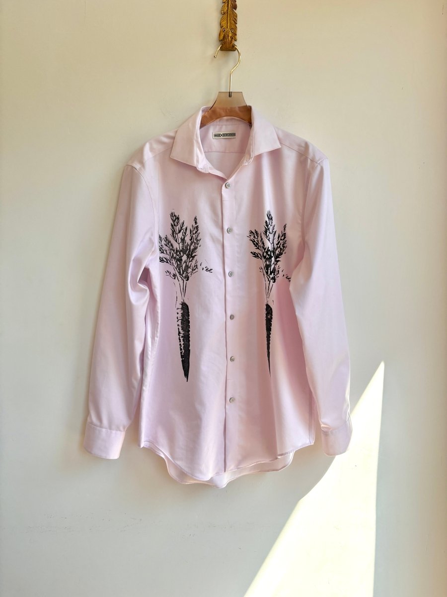 Pale Pink Carrot Print Shirt (Reworked) - Made X Hudson