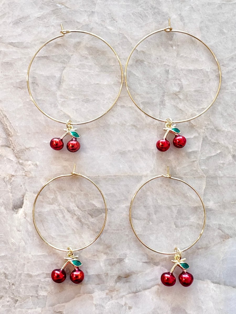Sweet Cherry Gold Filled Hoops (Multiple Sizes) - Made X Hudson