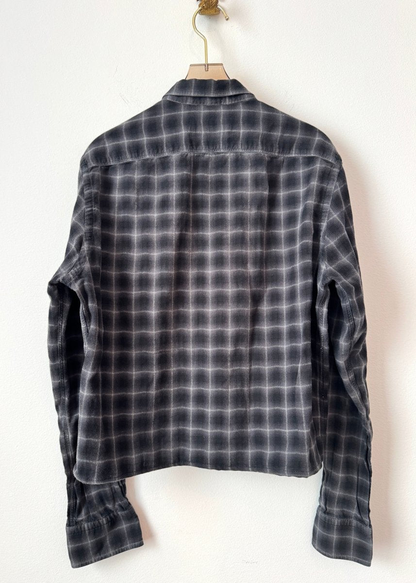 The Vale Shirt in Grey Gradient Checker (Reworked) - Made X Hudson