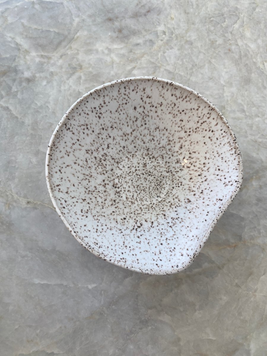 White Spotted Dent Decorative Bowl - Made X Hudson