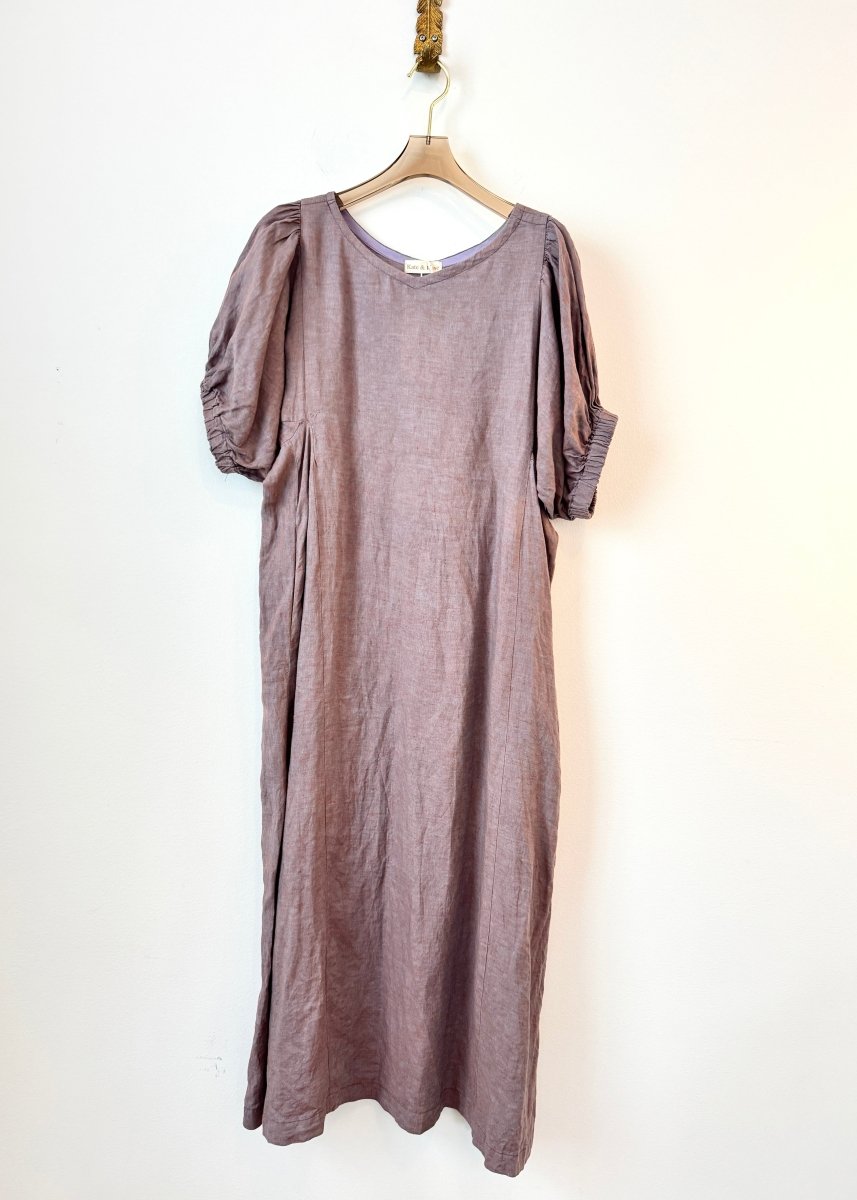 Sunset Tonal Lilac Gather Sleeve Dress - Made X Hudson