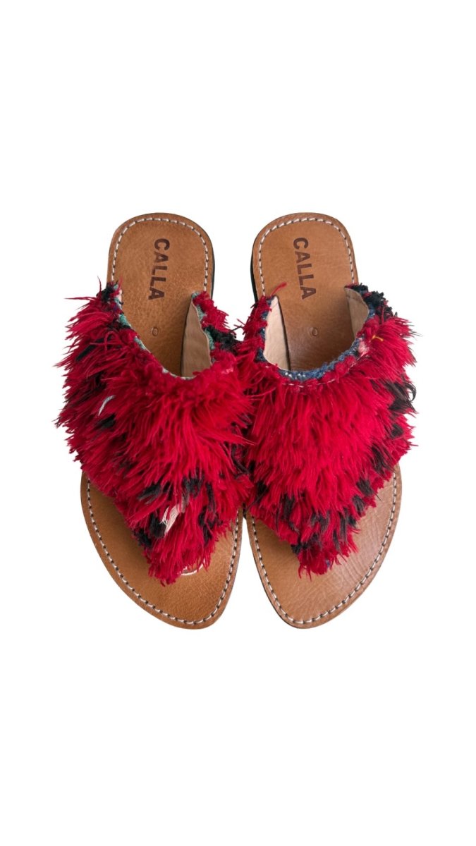 Lili Sandals In Colors Red & Black (Size 40) - Made X Hudson