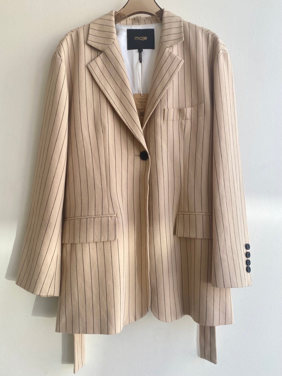 Maje | Sand Pinstripe Blazer (Vintage) - Made X Hudson