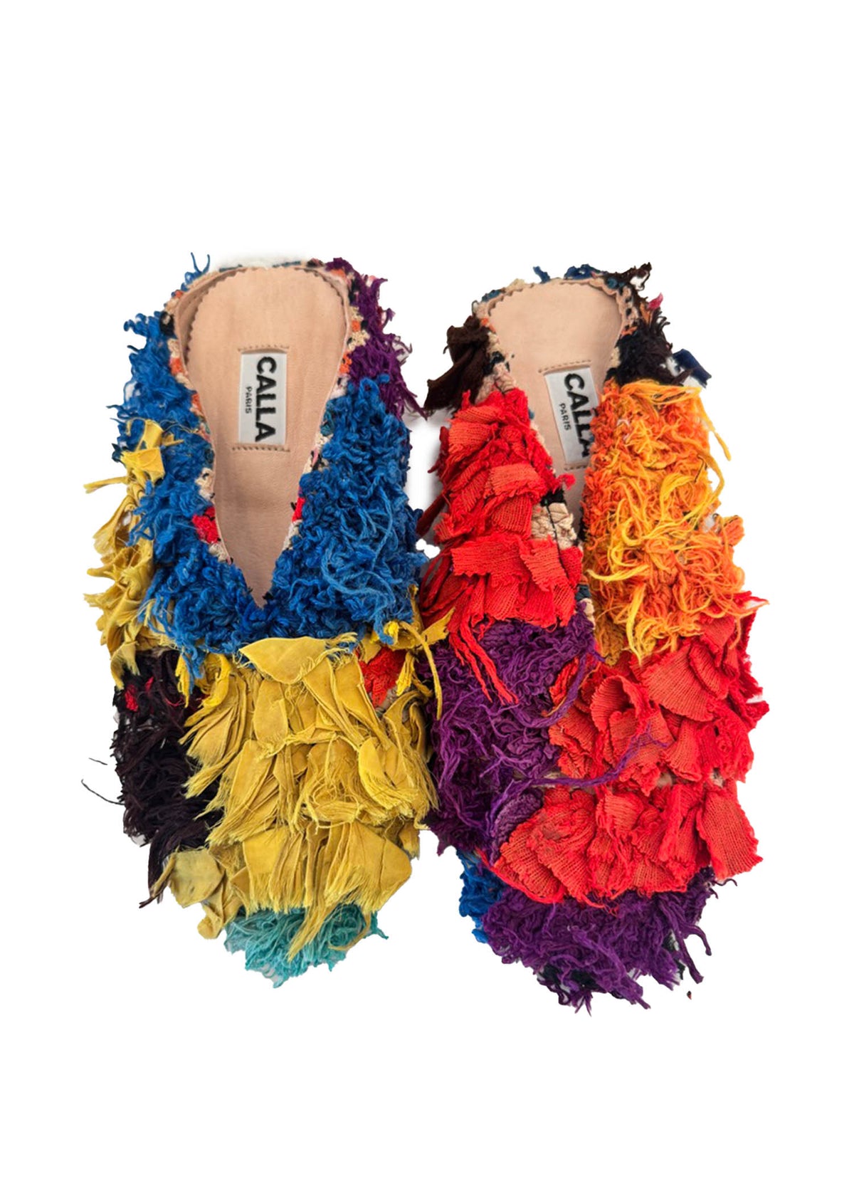 Aili Babouche “Eilo” Mules In Colors Saffron, Grape, Cobalt (Size 40) - Made X Hudson