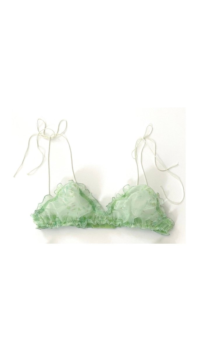Anaphora Bralette Green Chiffon - Made X Hudson