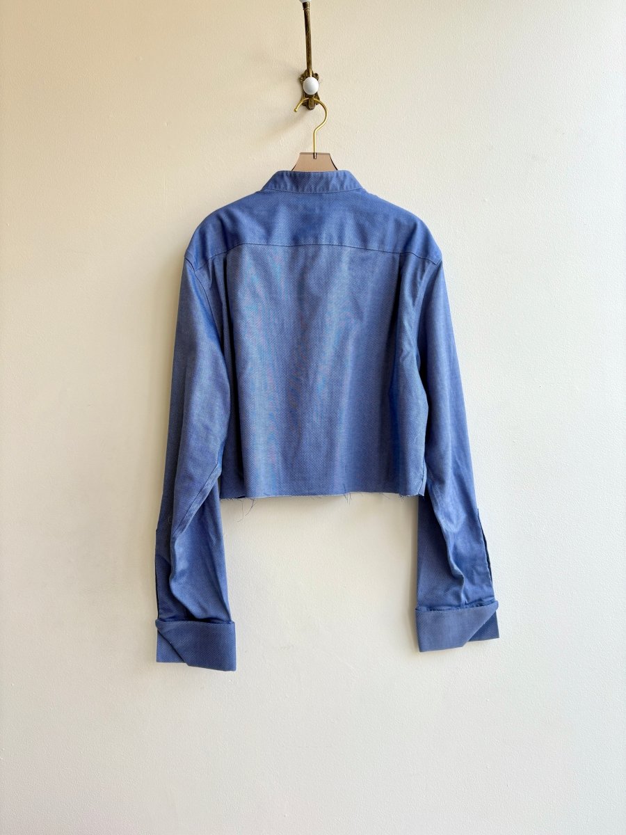 River Blue Micro Check Annette Crop Top (Reworked) - Made X Hudson