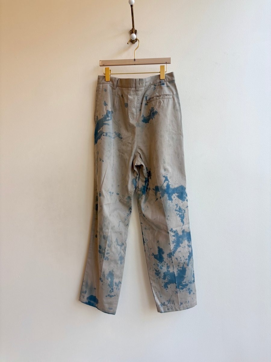Blue & Grey Cyanotype Tucked Pants (Reworked) - Made X Hudson