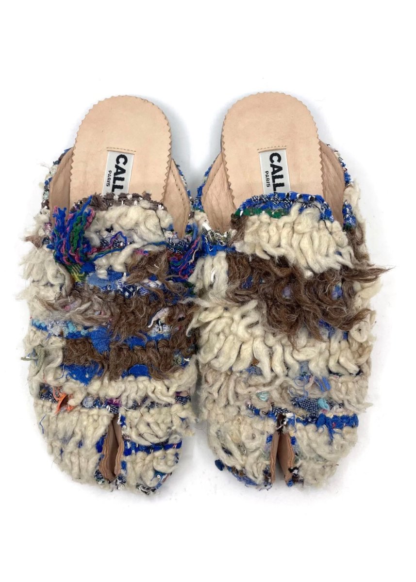 Tabi Babouche “Young” Split Toe Flats In Colors Cream, Blue, Brown (Size 39) - Made X Hudson