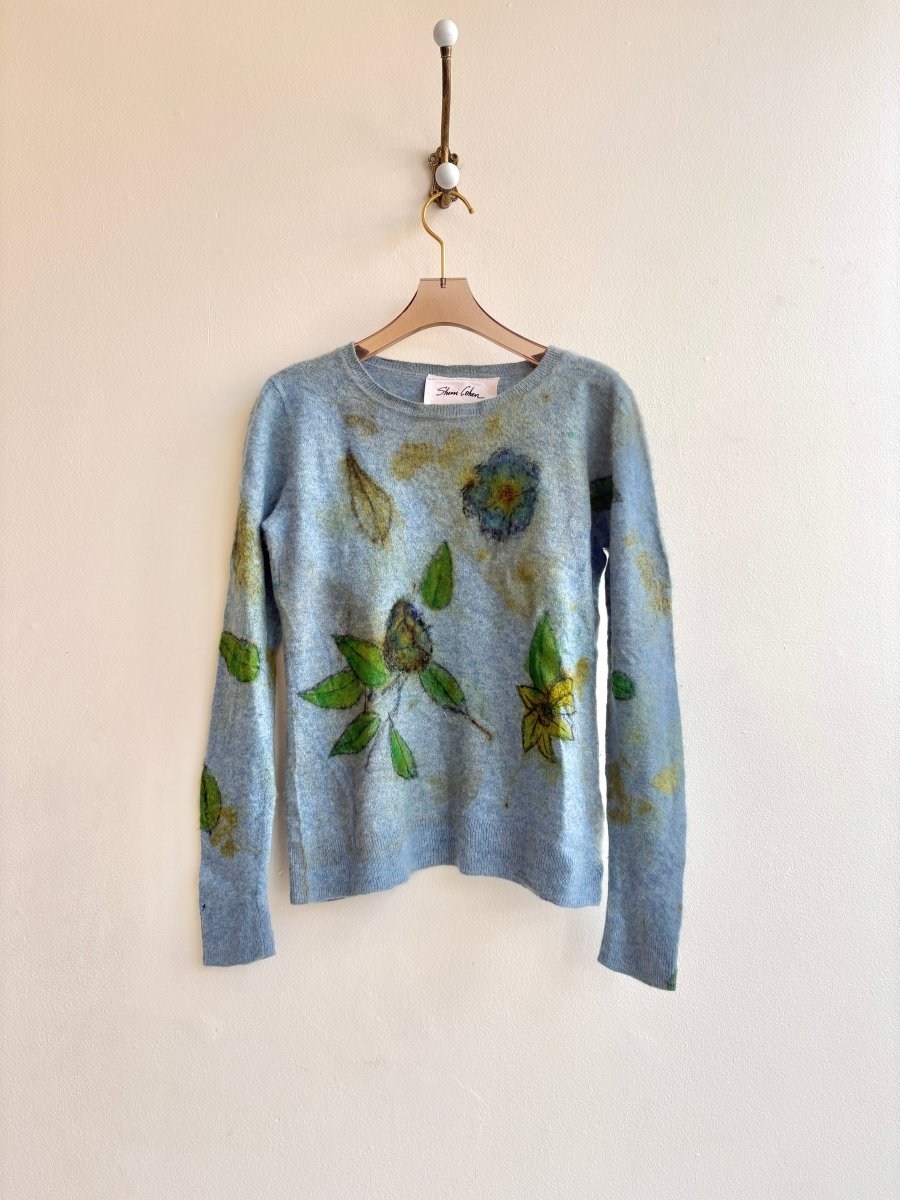 Robin Egg Blue Eco Printed Sweater (Reworked) - Made X Hudson