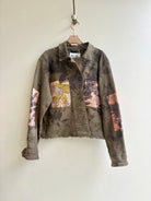 Fern and Purple Basil Fringed Denim Jacket (Reworked) - Made X Hudson