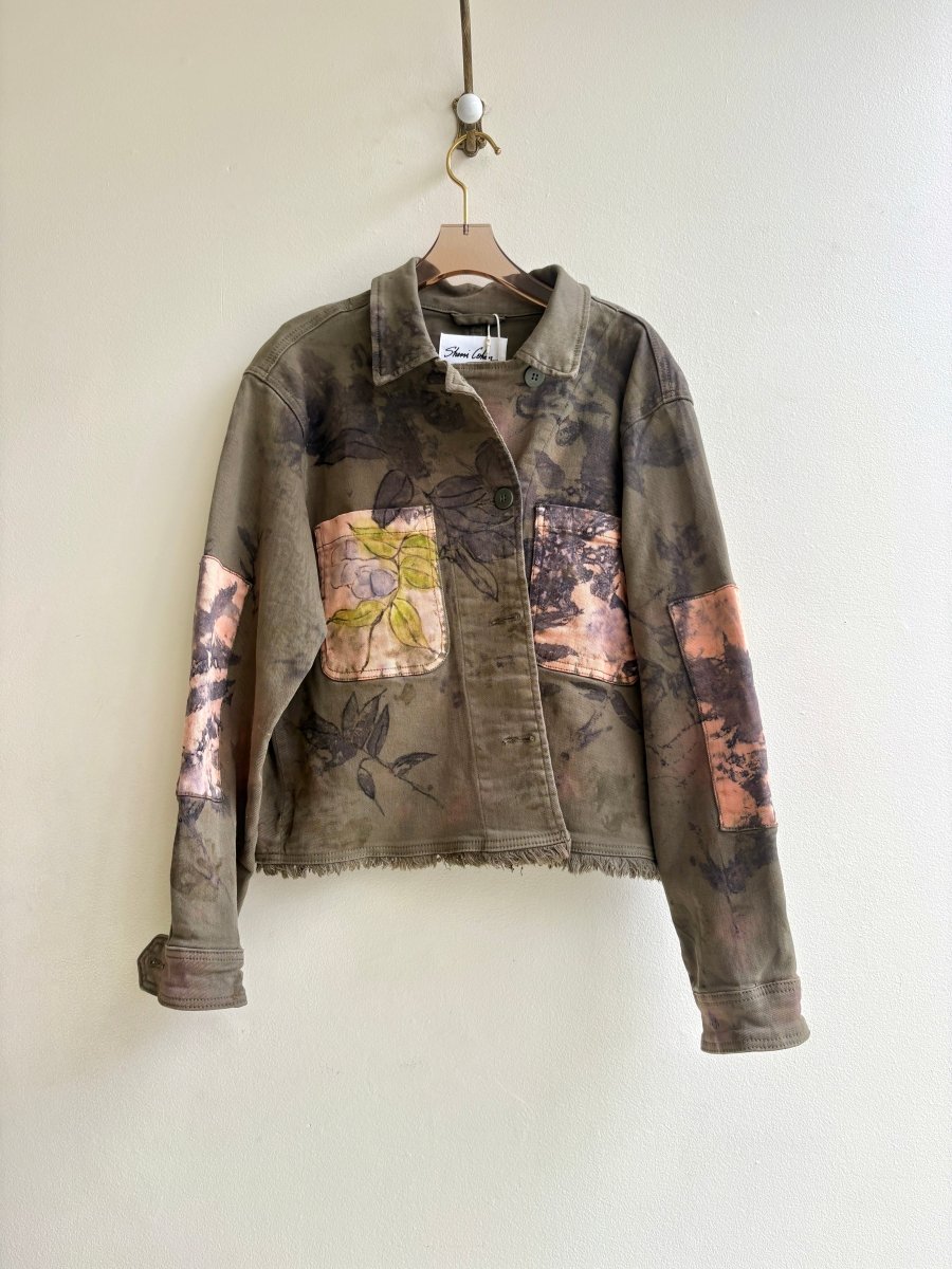 Fern and Purple Basil Fringed Denim Jacket (Reworked) - Made X Hudson
